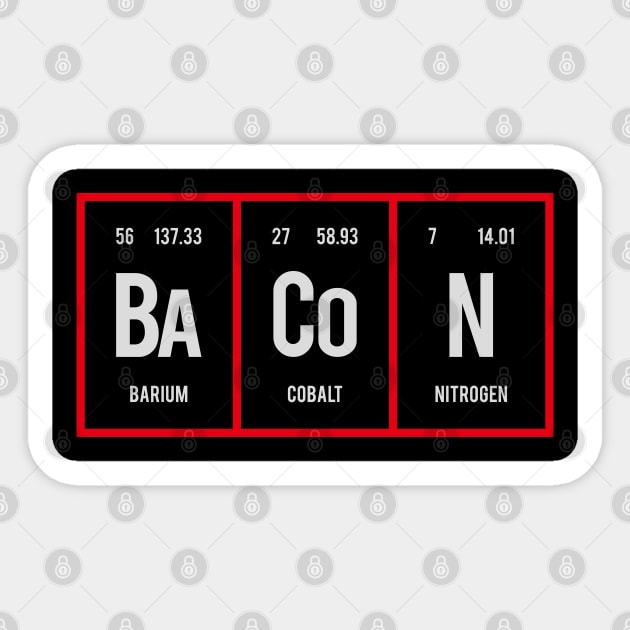 Bacon - Periodic Table of Elements Sticker by Distrowlinc